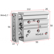 Xi lanh dẫn hướng TCM12x70S