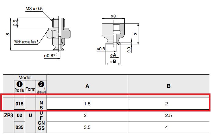 Nấm hút ZP3-T015UN-A3