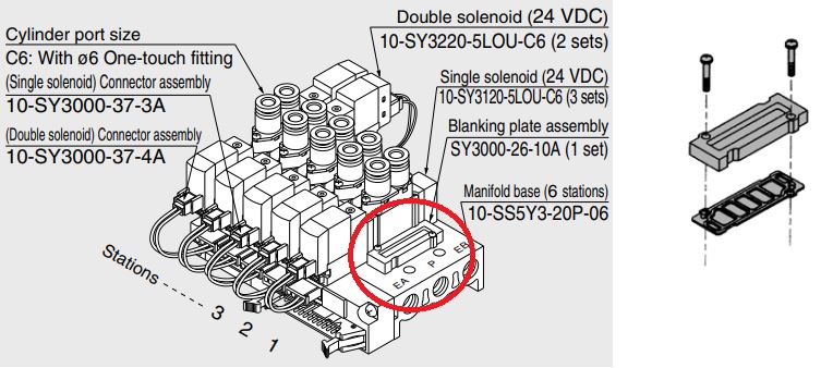 Bịt đế van SY3000-26-9A