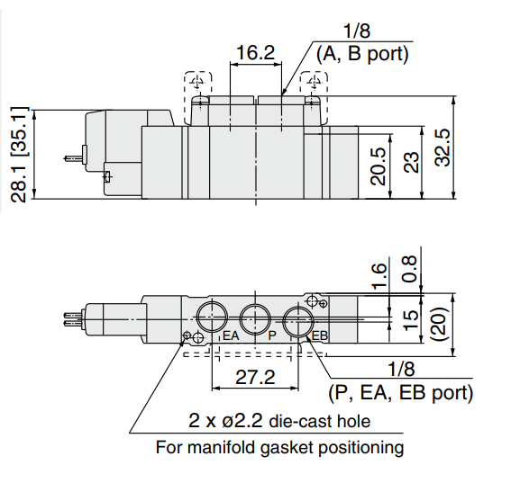 Van điện từ 5 cổng SMC SY5120-5LZD-01