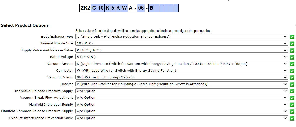 Van tạo chân không ZK2G10K5KWA-06-B